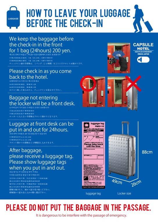 Capsule Hotel Asahi Plaza Shinsaibashi Осака Экстерьер фото